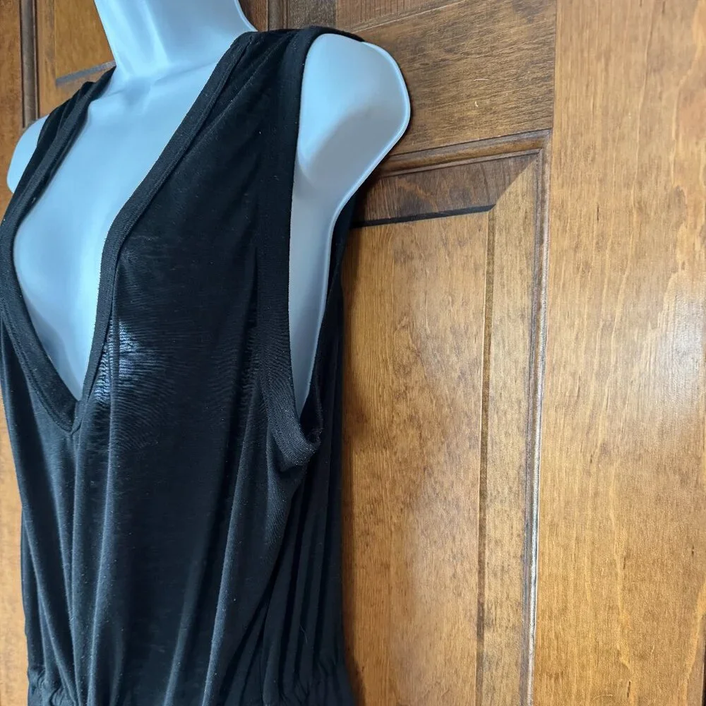 BECCA by Rebecca Virtue Black Deep V Romper Swimsuit Coverup Large